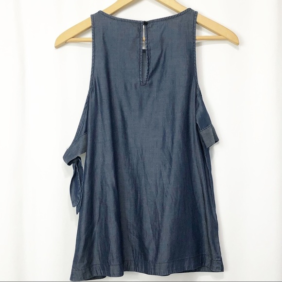 Banana Republic-Chambray Cold shoulder Top XS - Picture 5 of 7